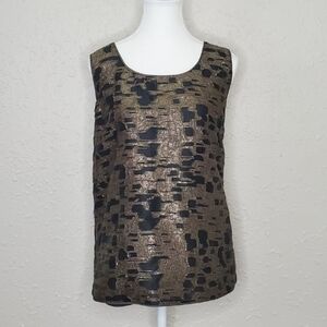 Lafayette 148 New York Black and Gold Blouse